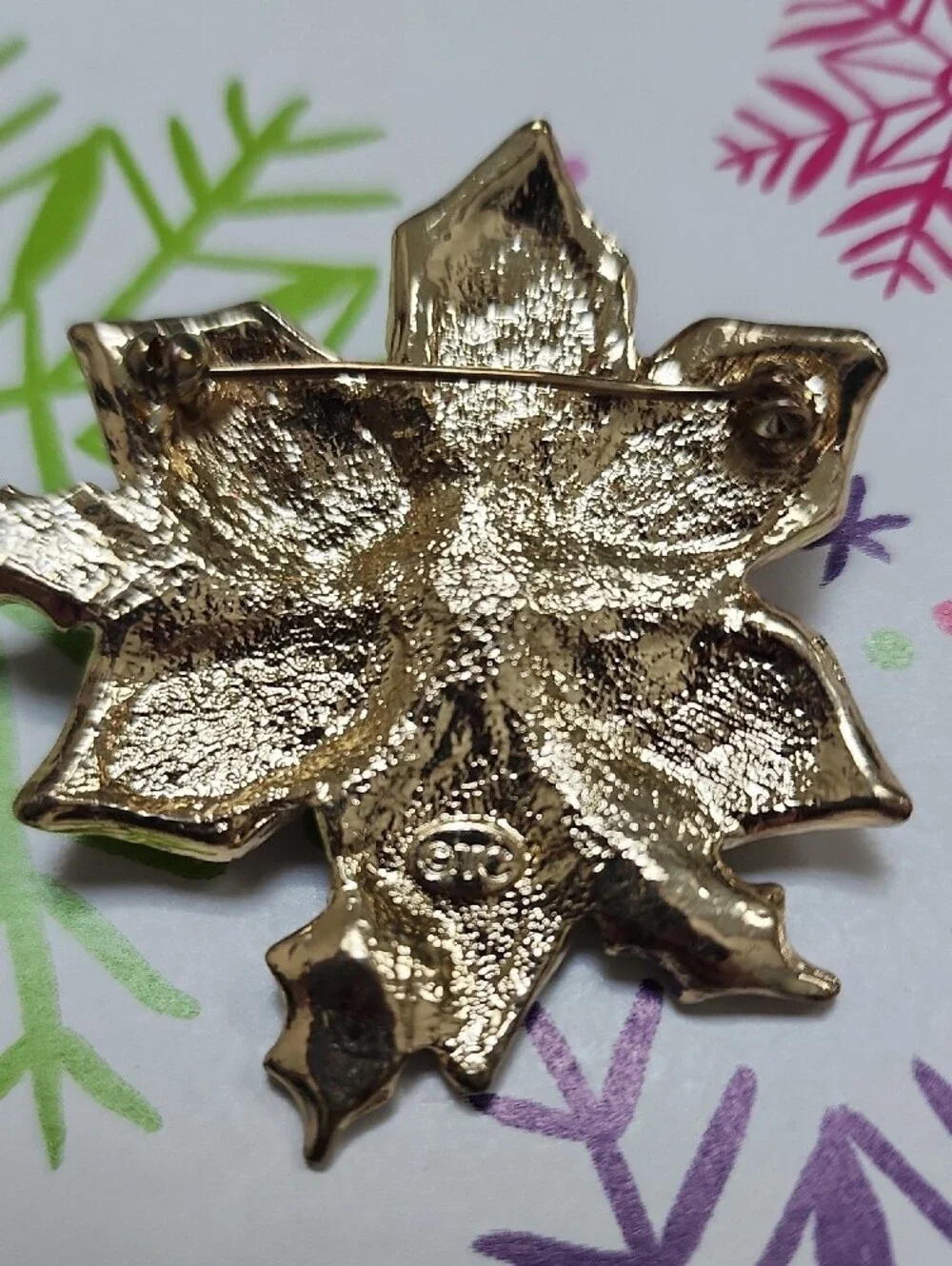 Christmas In July!! TC Brand Festive Red and Green Poinsettia Brooch